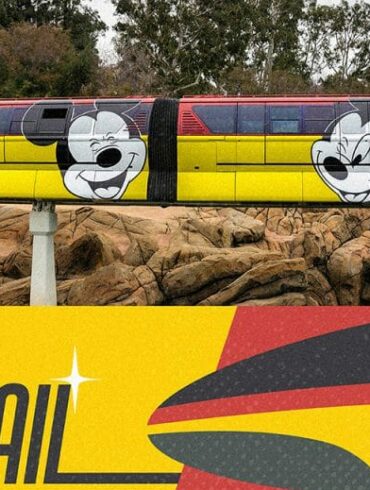 Disneyland Resort Monorail Returns To Service Oct. 15th 58 Disneyland Monorail with Mickey Mouse and Minnie