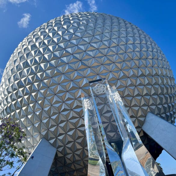 EPCOT Enchanting Extras Tours Will Return in October 14 Spaceship Earth ball with crystal statue
