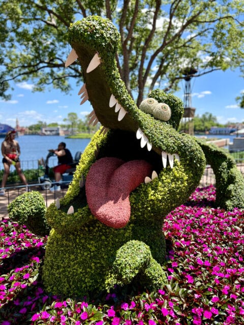 2025's EPCOT International Flower & Garden Festival Guide 118 Tick Tock Crock Topiary
