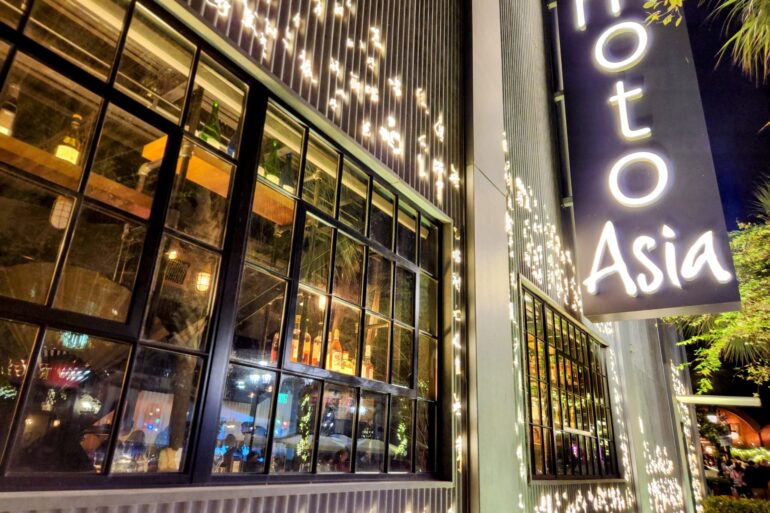 Eat Your Way Through These 10 Michelin Guide Disney World Restaurants 153 Morimoto Asia at night in Disney Springs
