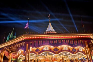 2024 Magic Kingdom After Hours Event Guide 192 Prince Charming Regal Carrousel at night in Fantasyland at Magic Kingdom Park