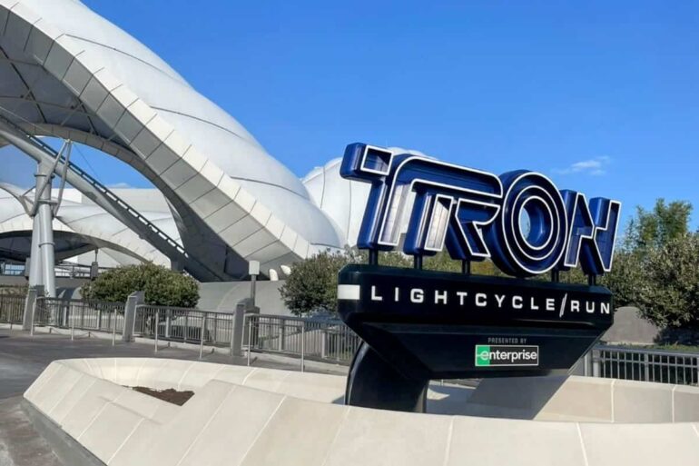 Power Up at Energy Bytes, Tomorrowland's Newest Dining Spot 1 TRON Lightcycle Run sign