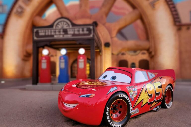 8 Ways to See Disney World Characters at the Resort Hotels 65 Lightning McQueen in Cars area in Disney's Art of Animation Resort at Walt Disney World Resort